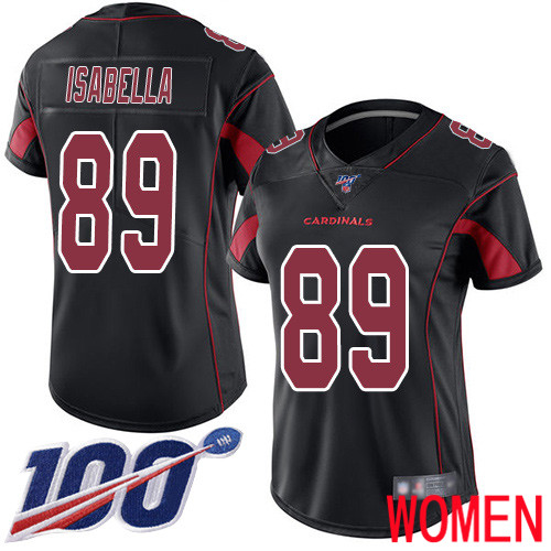 Arizona Cardinals Limited Black Women Andy Isabella Jersey NFL Football #89 100th Season Rush Vapor Untouchable